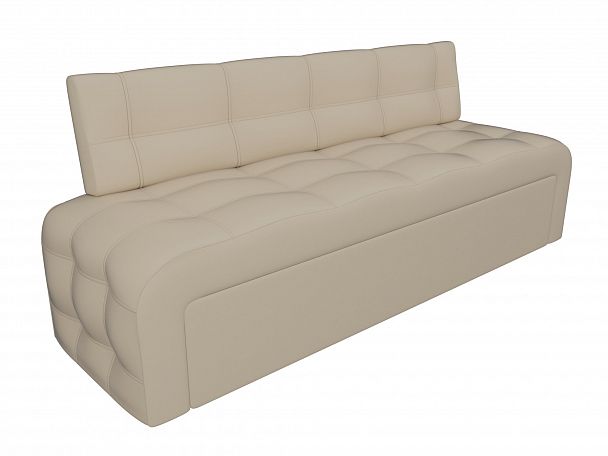 Кухонный прямой диван Люксор (полностью экокожа бежевая) - Вид 4