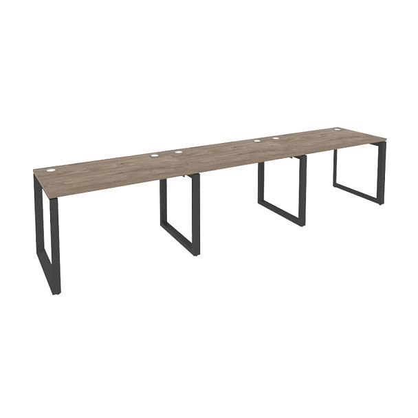 Onix Рабочая станция на О-образном м/к O.MO-RS-3.2.7 Тиквуд темный/Антрацит металл 3540*720*750 - Вид 1