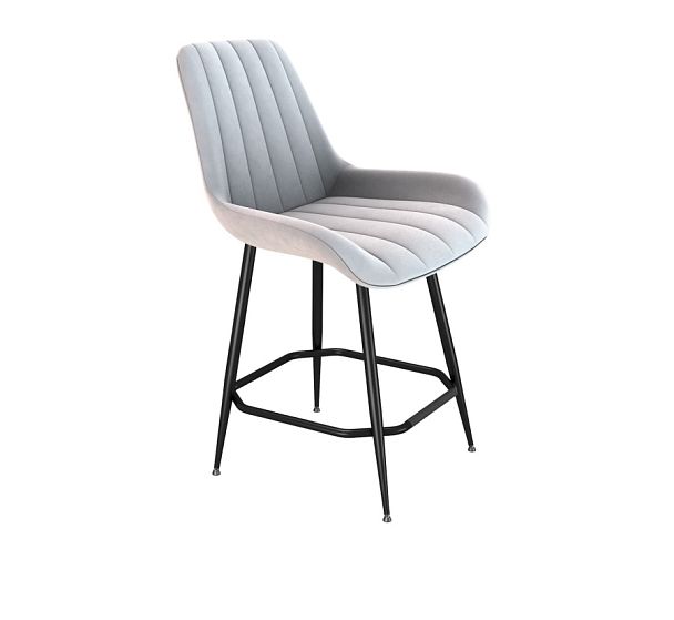 Стул полубарный Sheffilton SHT-ST37/S148-1 серое облако/черный муар - Вид 1