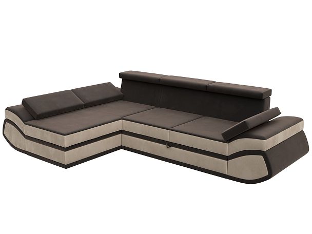 Диван угловой Лига-032 левый угол Велюр коричневый - Вид 9