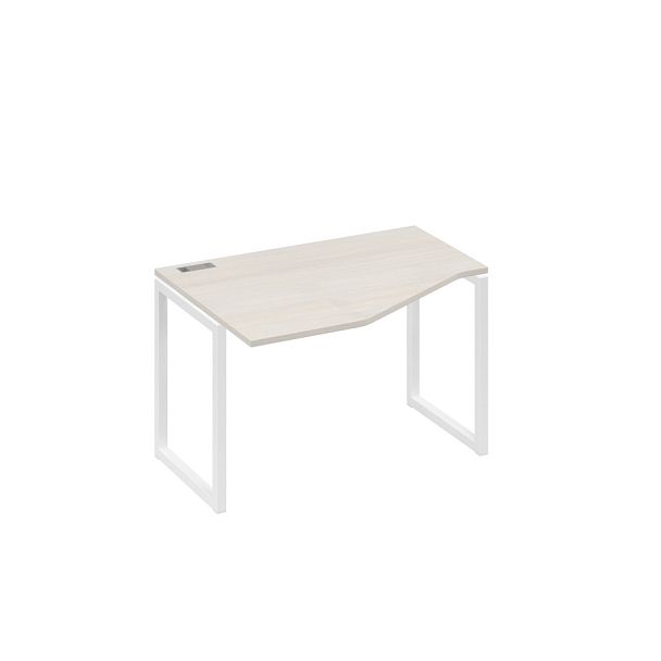 Стол эргономичный левый "Техно" на металлокаркасе QUATTRO A4 А4 Б4 051 БП дуб / металлокаркас белый - Вид 1