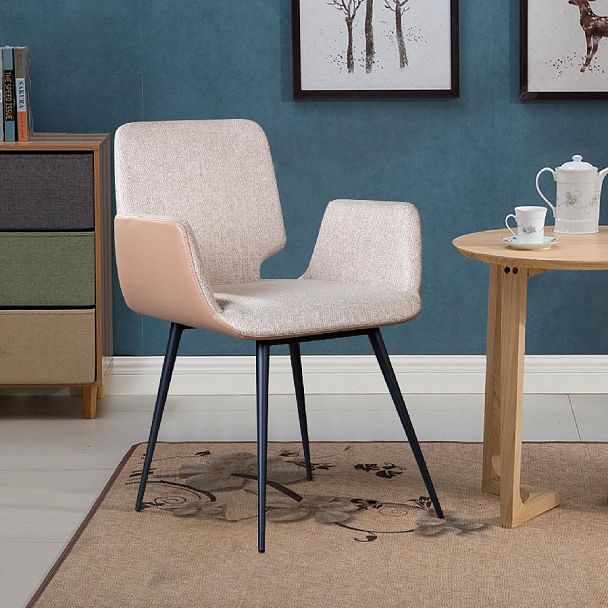 Стул с подлокотниками Adam, рогожка комби бежевый - Вид 4