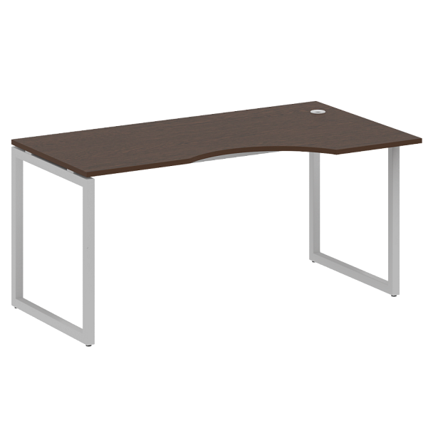 Metal System Quattro Стол криволинейный правый на О-образном м/к 40БО.СА-1 (R) Венге/Серый металл 1600*900*750 - Вид 1