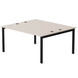 Бенч-система на 2 места Everprof EVO на металлокаркасе 1580х670(1370)x755 Кашемир/Черный - Фото предпросмотра