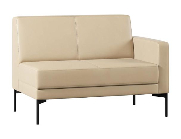 Модуль Everprof Gamma с подлокотником двухместный левый Экокожа Бежевый - Вид 1