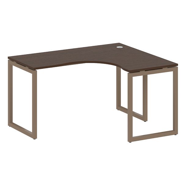 Metal System Quattro Стол криволинейный правый на О-образном м/к 40БО.СА-3 (R) Венге/Мокко металл 1400*1200*750 - Вид 1