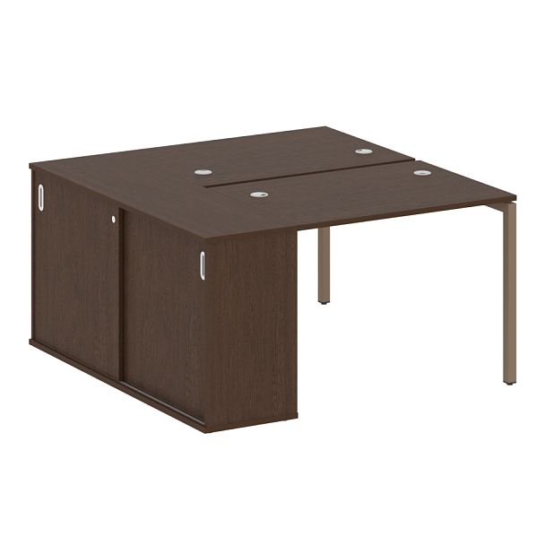 Metal System Quattro Р. ст. с шкафом-купе на П-образном м/к 40БП.РС-СШК-1.1 Т Венге/Мокко металл 1410*1475*750 - Вид 1