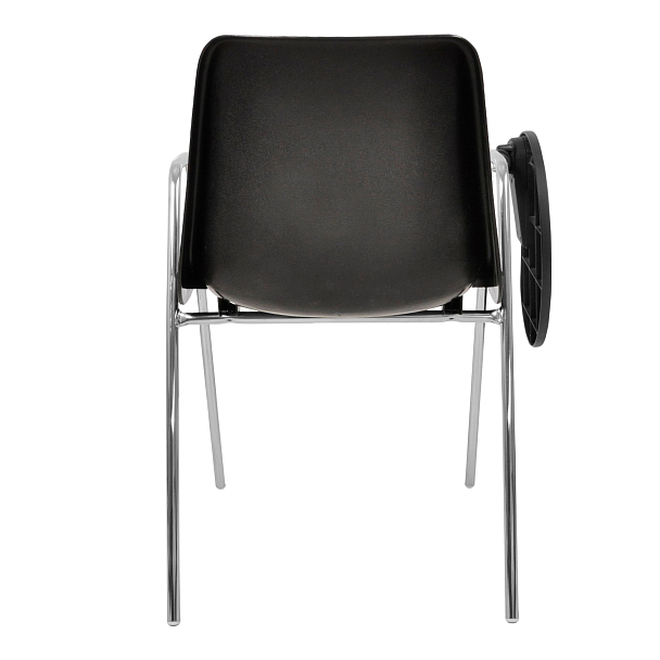 Стул Vicenza (4 ножки с подлокотниками + столик TLT), каркас хром, черный, РП+ИК - Вид 2