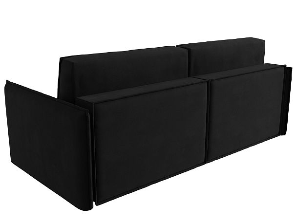 Диван прямой Либерти (полностью микровельвет черный) - Вид 6