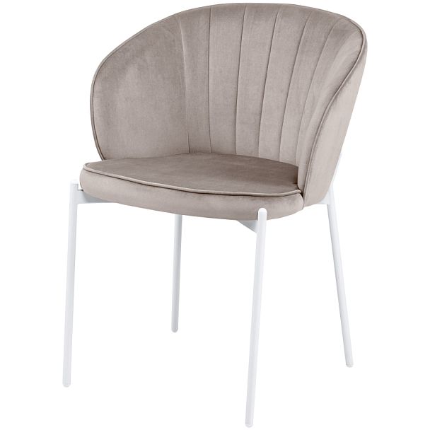 Комплект кухонных стульев Миэль серо-бежевый велюр/белый, 3 шт. - Вид 1