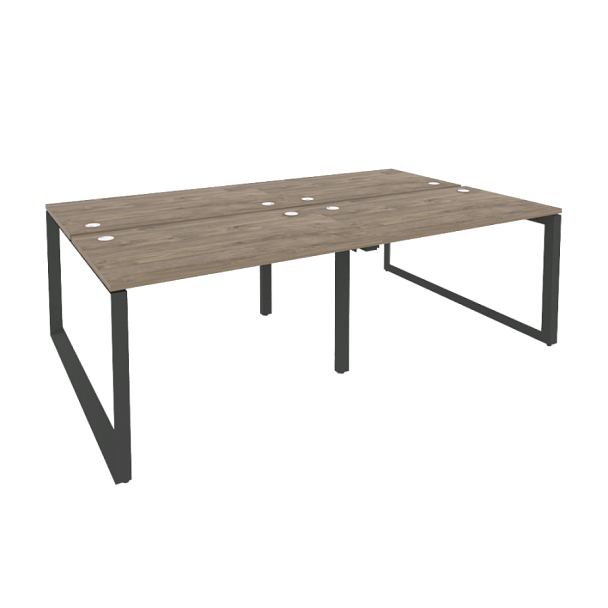 Onix Рабочая станция на О-образном м/к O.MO-D.RS-4.2.7 Тиквуд темный/Антрацит металл 2360*1475*750 - Вид 1