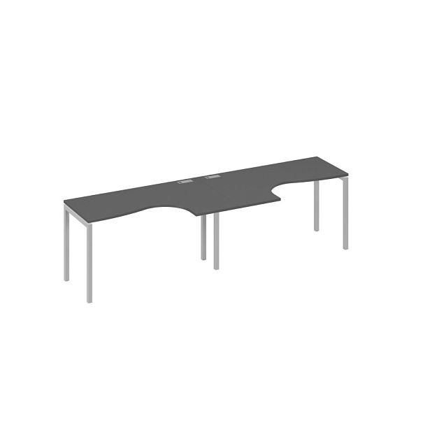 Рабочая станция Классика каркас DUE (2х140) A4 А4 Б2 033-2 БП антрацит премиум / металлокаркас серый - Вид 1