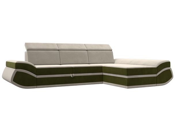 Диван угловой Лига-032 правый угол Микровельвет бежевый - Вид 1