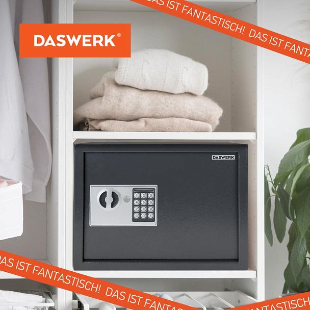Сейф мебельный DASWERK SC-300EL (300х380х300 мм), электронный замок, графит, 291346 - Вид 20