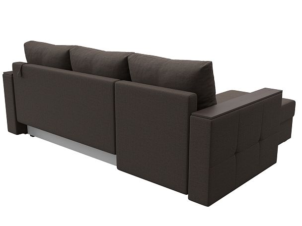 Диван угловой Валенсия Лайт левый угол Рогожка коричневый - Вид 6