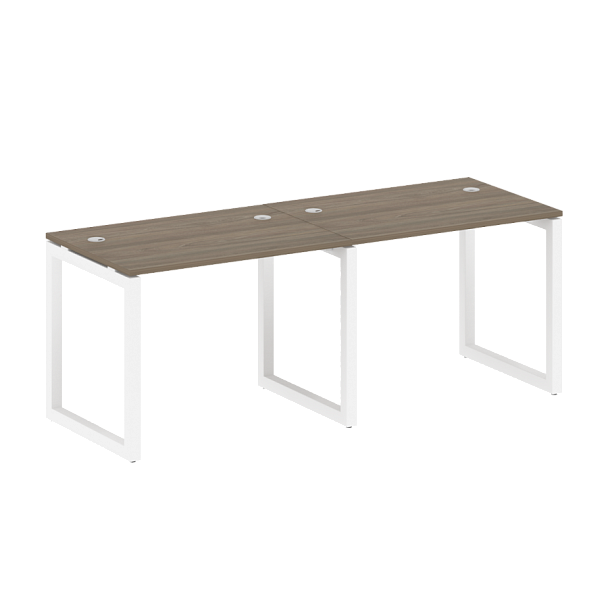 Metal System Quattro Р. ст. на 2 раб. места на О-образном м/к 50БО.СМ-2.1 Вяз/Белый металл 2000*720*750 - Вид 1