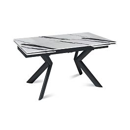 Стол раскладной Bridge (140+40+40), керамика глянцевая Panda White - Фото предпросмотра