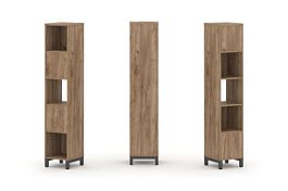 Стайл Проджект Набор стеллажа 2-х сторон., 5 яр. SN.NSD-511 Дуб Табак/Металл Антрацит 387*400*1982 - Фото предпросмотра