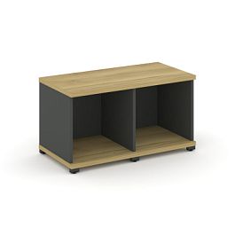 Concept Стеллаж 2 узкие секции, 1 ниша CN.STU-120 Дуб Винченцо/Антрацит/Металл Антрацит 836*420*450 - Фото предпросмотра