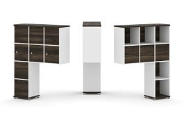 Concept Надставка высокая CN.DNV-010 Дуб Мали/Белый Бриллиант/Металл Белый 1099*350*1486 - Фото предпросмотра