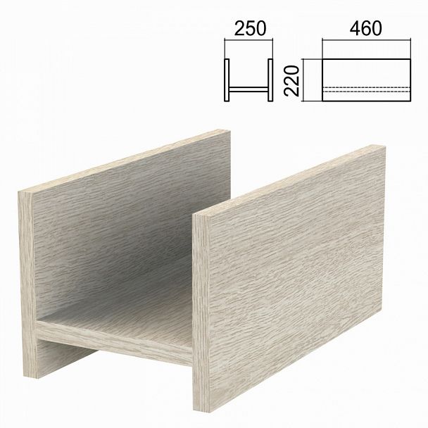 Подставка под системный блок "Арго", 250х460х220 мм, ясень шимо - Вид 1