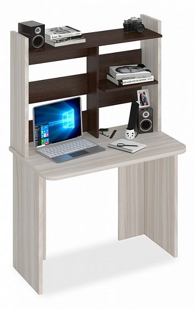 Стол компьютерный Домино Lite СКЛ-Прям100Р+НКЛ-100 Венге/Карамель - Вид 1