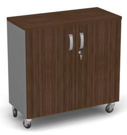 Стеллаж широкий закрытый ДВП Берлин Орех Вармия/Серый ШЗ21-90 з/с ДВП - Фото предпросмотра