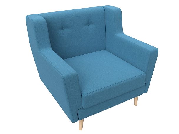 Кресло Брайтон Рогожка голубой - Вид 5