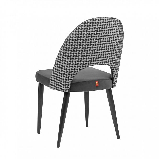 Стул Маллин, велюр, спинка жаккард, ножки металл черный - Вид 4