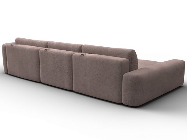 Диван угловой Лига-066 НПБ Лонг угол левый Велюр бежевый - Вид 5