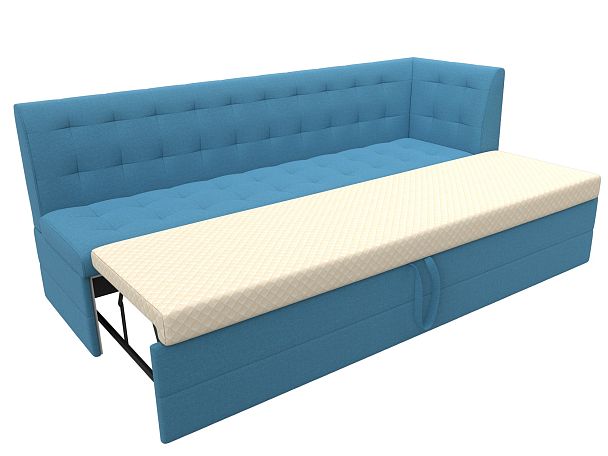 Диван кухонный Бриз с углом справа Рогожка голубой - Вид 7