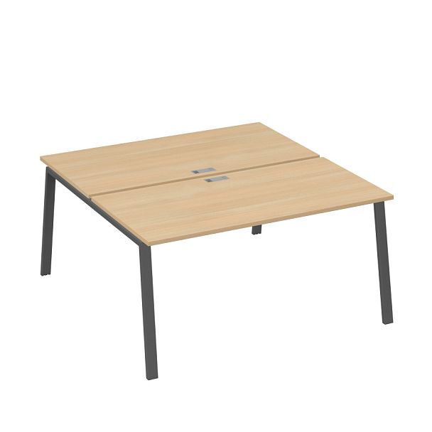 Рабочая станция (2х160) каркас TRE A4 А4 Б3 178  БП натуральный дуб / металлокаркас антрацит - Вид 1