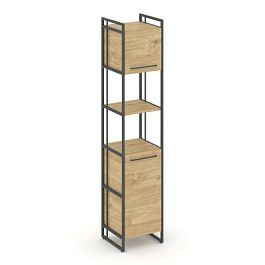 Rift Шкаф 5 ниш узкий RF.SU-53 (L) Тиквуд Светлый/Металл Антрацит 420*396*2010 - Фото предпросмотра