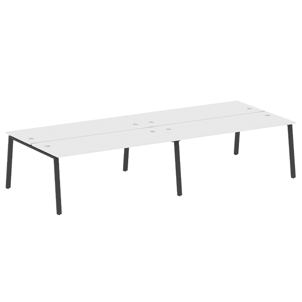 Metal System Р. ст. на 4 раб. места на А-образном м/к БА.СМ-4.5 Белый/Антрацит металл 3600*1475*750 - Вид 1