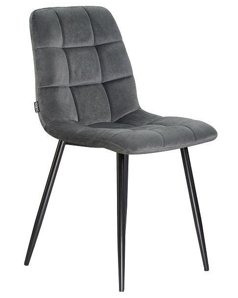 Стул обеденный DOBRIN ALEX (черные матовые ножки, темно-серый велюр (V108-91)) - Вид 2