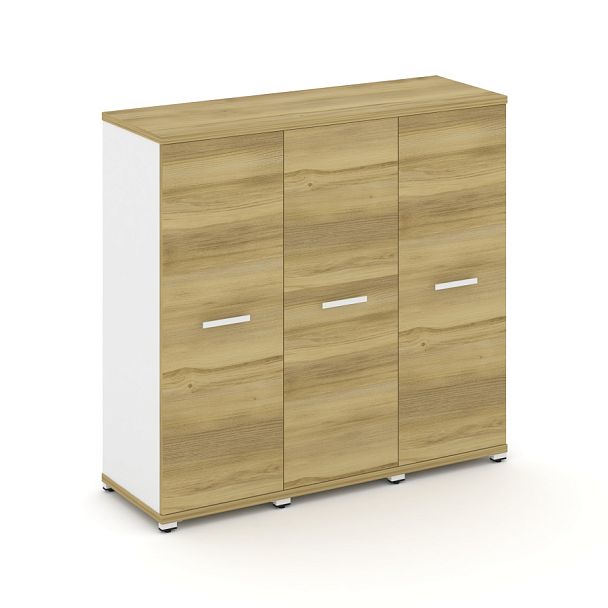 Concept Шкаф 3 узкие секции, 3 ниши CN.STU-336 W Дуб Винченцо/Белый Бриллиант/Металл Белый 1252*420*1186 - Вид 1