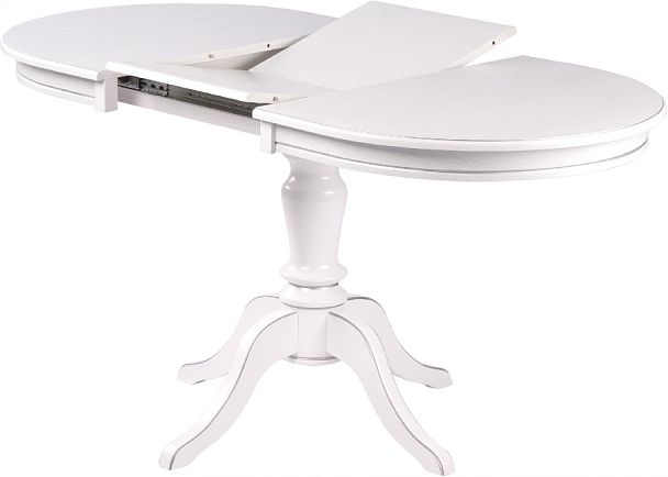 Стол деревянный раздвижной Анфея 110(150)х75х76 Белый с серебряной патиной - Вид 4