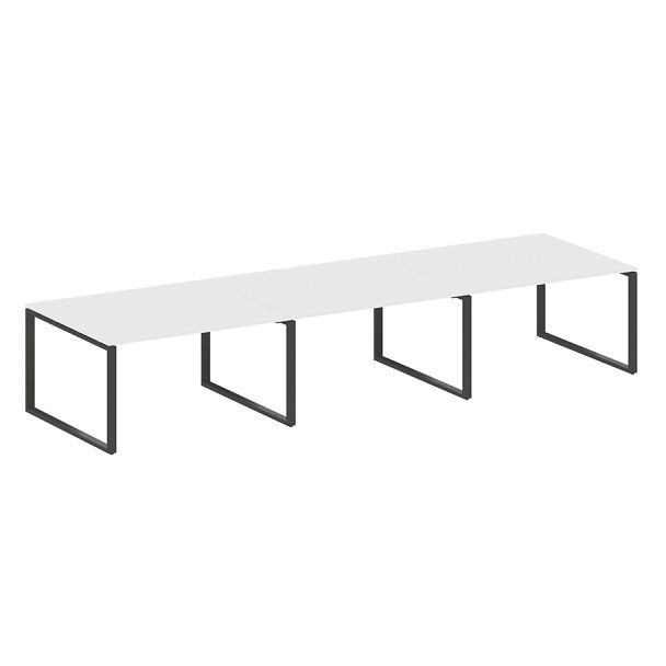 Metal System Перег. стол (3 столешницы) на О-оразном м/к БО.ПРГ-3.3 Белый/Антрацит металл 4200*1235*750 - Вид 1