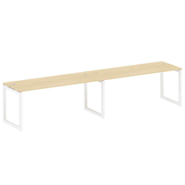 Metal System Quattro Р. ст. на 2 раб. места на О-образном м/к 50БО.СМ-2.5 Акация/Белый металл 3600*720*750 - Вид 1