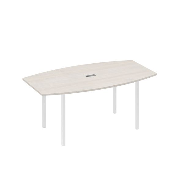 Стол для переговоров 180 опоры DUE A4 А4 Б2 112 БП дуб / металлокаркас белый - Вид 1