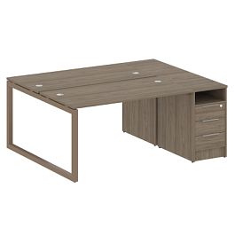 Metal System Quattro Р. ст. с тумбой на О-образном м/к 50БО.РС-СТП-2.3 Вяз/Мокко металл 1812*1475*750 - Фото предпросмотра