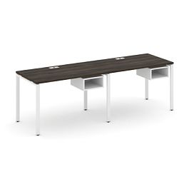 Concept Рабочая станция односторонняя с подвес. тумбами 2 места CN.ORS-102 Дуб Мали/Белый Бриллиант/Металл Белый 2360*720*750 - Фото предпросмотра