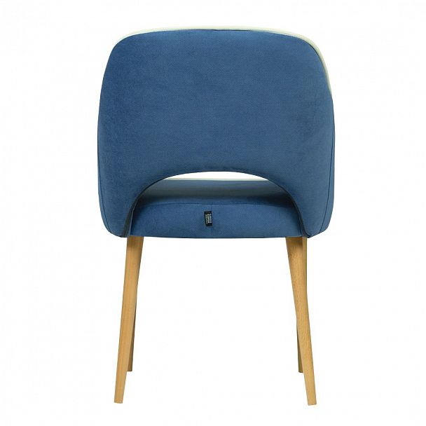 Стул Роза Диамант, велюр синий, белый кант - Вид 6