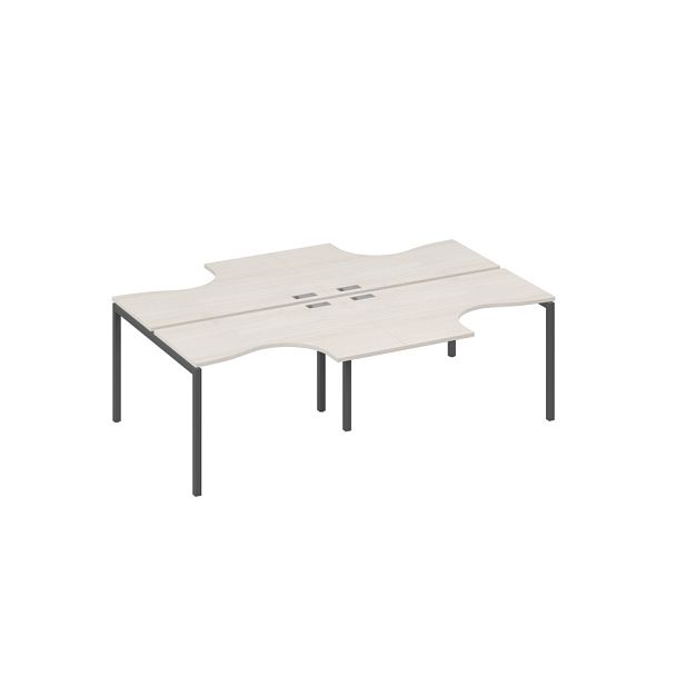 Рабочая станция каркас DUE (4х120) столы эргономичные Классика A4 А4 Б2 180-2 БП дуб / металлокаркас антрацит - Вид 1