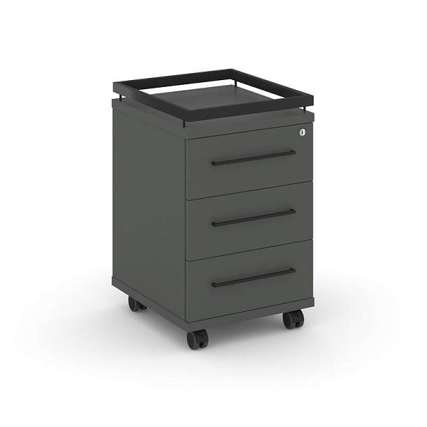 Rift Тумба мобильная усиленная + рамка RF.TM-003 Антрацит/Металл Черный 416*460*665 - Вид 1