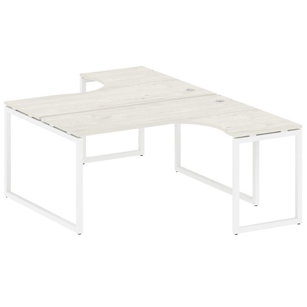 Metal System Quattro Р. ст. криволинейная на О-образном м/к 40БО.РАС-СА-2.4 Дуб наварра/Белый металл 1600*2435*750 - Вид 1