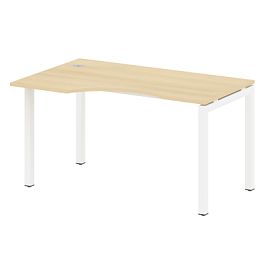 Metal System Quattro Стол криволинейный левый на П-образном м/к 50БП.СА-2 (L) Акация/Белый металл 1400*900*750 - Фото предпросмотра