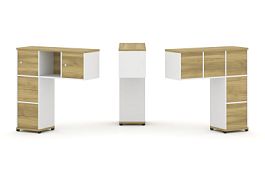 Concept Надставка низкая CN.ONN-004 Дуб Винченцо/Белый Бриллиант/Металл Черный 1099*365*1130 - Фото предпросмотра