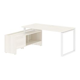 Стол с тумбой EQCT 17814 Ясень Траун/Белый 1760х1400х750 EDIS - Фото предпросмотра