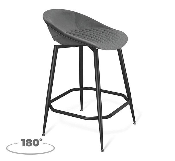 Стул полубарный Sheffilton SHT-ST19-SF2/S1480-1 туманная дымка/черный муар - Вид 1